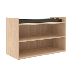 NARBUTAS Round Melamine Office 2-Desk Workstation w/Right Hand & Left Hand Desks, Two-Cabinet Combinations & Single Height Shelf Units