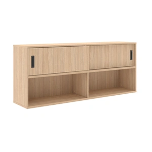 NARBUTAS Round 47.2-inch Melamine Workstation Desk Bench for 2 Persons w/Storage Cabinets