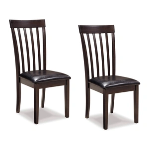 Ashley Furniture Hammis Faux Leather Dining Side Chair | Dark Brown Wood, Dark Brown (Set of 2)