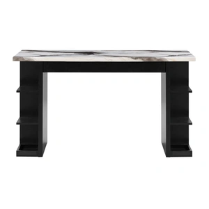 Global Furniture USA D3232 Faux Marble Bar Table with 2 Fabric Stools in Light Grey