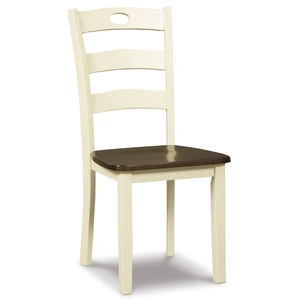Ashley Furniture Woodanville Farmhouse Dining Side Chair | Cream & Brown, Cream/Brown (Set of 2)