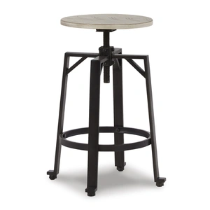 Ashley Furniture Karisslyn Swivel Stool - Adjustable Metal & Wood | Sohomod, Whitewash/Black (Set of 2)