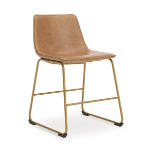 Ashley Furniture Ciabori Faux Leather Dining Chair | Retro Bucket Seat (Set of 2)