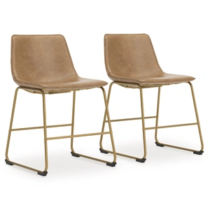 Ashley Furniture Ciabori Faux Leather Dining Chair | Retro Bucket Seat (Set of 2)