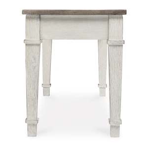 Ashley Furniture Skempton Wood Storage Bench | White & Light Brown Two-Tone, White/Light Brown