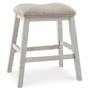 Ashley Furniture Skempton Counter Stool - Whitewash & Brown Wood Stool | Sohomod, White/Light Brown (Set of 2)