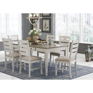 Ashley Furniture Skempton Rectangular Dining Set - White & Light Brown | Ashley, White/Light Brown