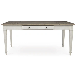 Ashley Furniture Skempton Rectangular Wood Dining Table with Storage | Ashley, White/Light Brown