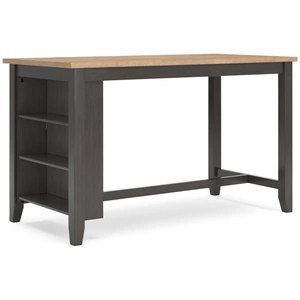 Ashley Furniture Gesthaven Counter Height Dining Table with Storage | Brown, Natural/Brown