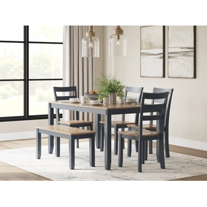 Ashley Furniture Gesthaven 6-Piece Dining Set - Natural Wood Table & Bench | Sohomod