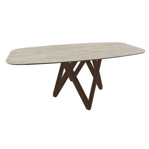 Calligaris Cartesio W78.7-inch Ceramic/Metal/Wood Customizable Elliptical Dining Table