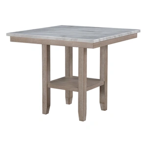 Global Furniture USA D4010 Faux Marble Square Bar Set with D1622 Barstools in Natural/White