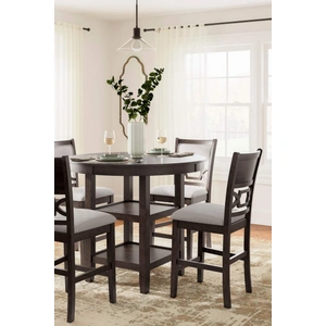 Ashley Furniture Langwest 5-Piece Polyester/Wood DRM Square Counter Table Set, Brown