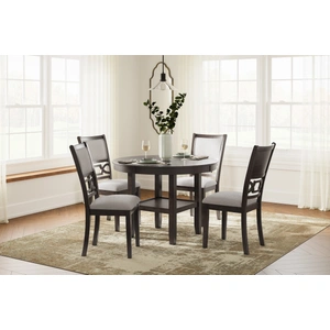 Ashley Furniture Langwest 5-Piece Round Wood Dining Room Set, Brown