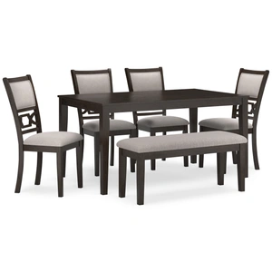 Ashley Furniture Langwest 6-Piece Dining Set - Brown Rectangular Table & Bench | Sohomod, Brown