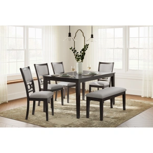 Ashley Furniture Langwest 6-Piece Dining Set - Brown Rectangular Table & Bench | Sohomod, Brown