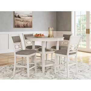 Ashley Furniture Erinberg 5-Piece Counter Height Dining Set | Antique White, Antique White