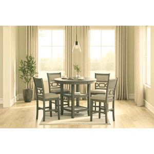 Ashley Furniture Wrenning 5-Piece Counter Height Dining Set | Gray, Gray