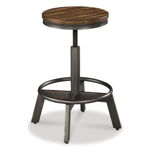 Ashley Furniture Torjin Swivel Stool - Adjustable Industrial Metal & Wood | Sohomod, Brown/Gray (Set of 2)