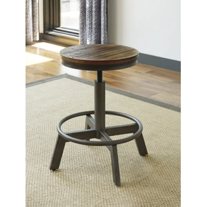 Ashley Furniture Torjin Swivel Stool - Adjustable Industrial Metal & Wood | Sohomod, Brown/Gray (Set of 2)