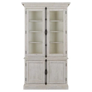 Magnussen SM Bronwyn 4-Door Wood/Glass China Cabinet w/LED Lights, Alabaster