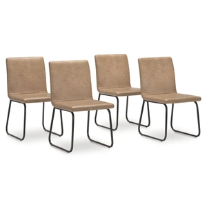 Ashley Furniture Pharwynn Industrial Faux Leather Dining Side Chair | Toast in Toast (Set of 4)