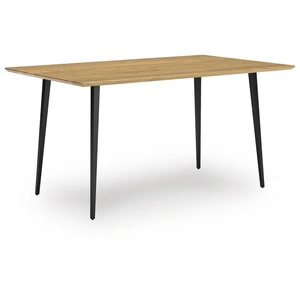Ashley Furniture Gretlynn Rectangular Wood & Metal Dining Table | Ashley Furniture, Black/Natural