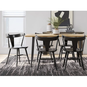 Ashley Furniture Gretlynn Wood & Metal Dining Set - Black/Natural | Ashley, Black/Natural