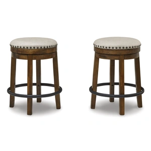 Ashley Furniture Valebeck Swivel Counter Stool - Upholstered Wood & Metal | Sohomod, Brown/Black