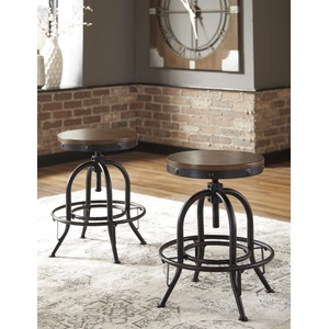 Ashley Furniture Valebeck Swivel Barstool - Black & Brown Wood & Metal | Sohomod, Brown/Black (Set of 2)