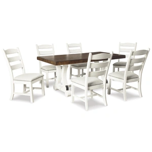 Ashley Furniture Valebeck Rectangular Wood Dining Table - Rustic White & Brown, White/Brown