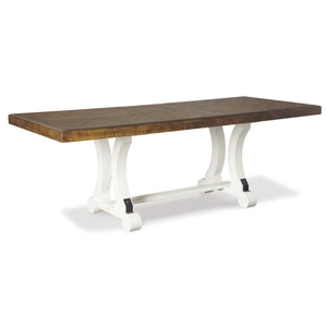 Ashley Furniture Valebeck Rectangular Wood Dining Table - Rustic White & Brown, White/Brown