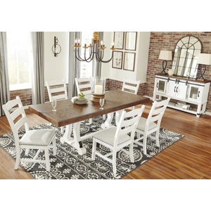Ashley Furniture Valebeck Rectangular Dining Set - White & Brown | Ashley, White/Brown