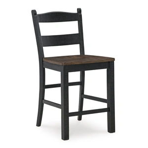 Ashley Furniture Valebeck Wood Barstool - Black & Brown Slat Back Stool | Sohomod, Black/Brown (Set of 2)