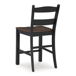 Ashley Furniture Valebeck Wood Barstool - Black & Brown Slat Back Stool | Sohomod, Black/Brown (Set of 2)