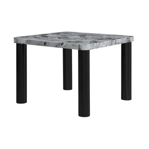 Global Furniture USA D5473 Faux Marble Square Bar Table in Black/Grey