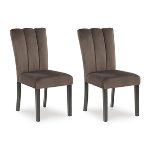 Ashley Furniture Jeshina Upholstered Dining Side Chair | Mocha Wood Finish, Mocha (Set of 2)