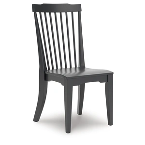 Ashley Furniture Brenkerton Modern Wood Dining Side Chair | Black Finish, Black (Set of 2)