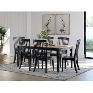 Ashley Furniture Brenkerton Two-Tone Dining Room Set | Grayish-Brown & Black, Grayish Brown/Black