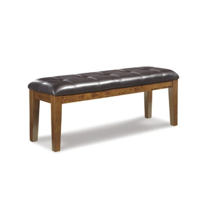 Ashley Furniture Ralene Double Counter Bench - Upholstered Faux Leather | Sohomod, Medium Brown