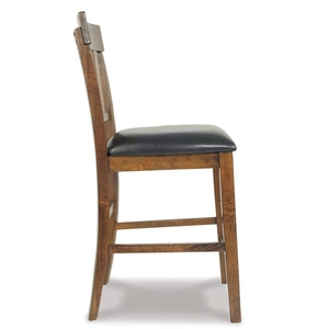 Ashley Furniture Ashley SM Ralene Rake Back Faux Leather/Wood Counter Height Chair (Set of 2)
