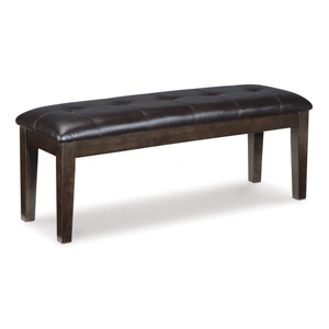 Ashley Furniture SM Haddigan Faux Leather/Wood Large Dining Bench, Dark Brown