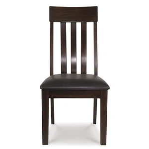 Ashley Furniture SM Haddigan Faux Leather/Wood Dining Side Chair, Dark Brown (Set of 2)