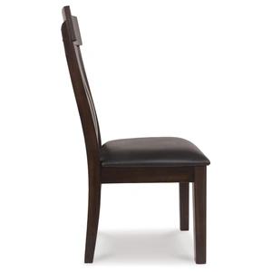 Ashley Furniture SM Haddigan Faux Leather/Wood Dining Side Chair, Dark Brown (Set of 2)