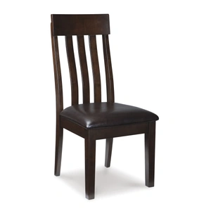 Ashley Furniture SM Haddigan Faux Leather/Wood Dining Side Chair, Dark Brown (Set of 2)