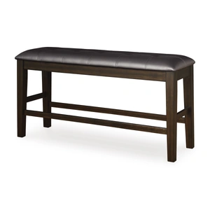 Ashley Furniture Haddigan Double Counter Bench - Upholstered Faux Leather | Sohomod, Dark Brown