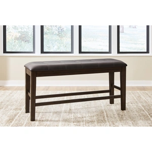 Ashley Furniture Haddigan Double Counter Bench - Upholstered Faux Leather | Sohomod, Dark Brown
