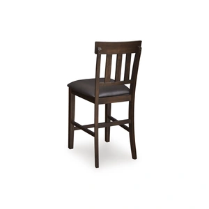 Ashley Furniture Haddigan Wood Barstool - Dark Brown Vinyl Bar Height | Sohomod, Dark Brown (Set of 2)