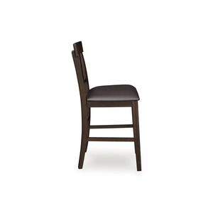 Ashley Furniture Haddigan Wood Barstool - Dark Brown Vinyl Bar Height | Sohomod, Dark Brown (Set of 2)