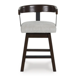 Ashley Furniture Haddigan Wood Swivel Barstool - Upholstered Bar Height | Sohomod, Dark Brown (Set of 2)